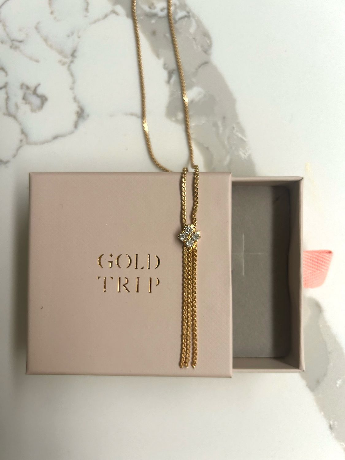 Gold Trip Vintage Triple Drop Flower Necklace