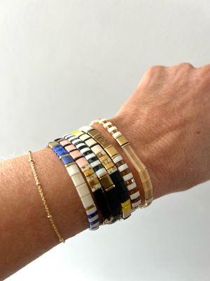 Glass Beaded Stretch Bracelet