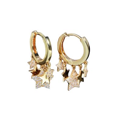 Zircon Star Tassel Pendant Earrings