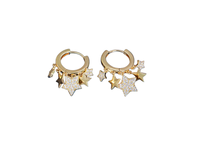 Zircon Star Tassel Pendant Earrings