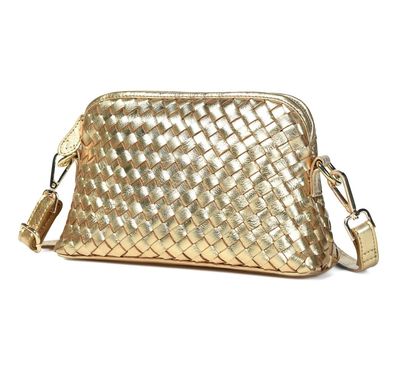 Bell &amp; Fox IRA Metallic Hand Woven Crossbody Bag