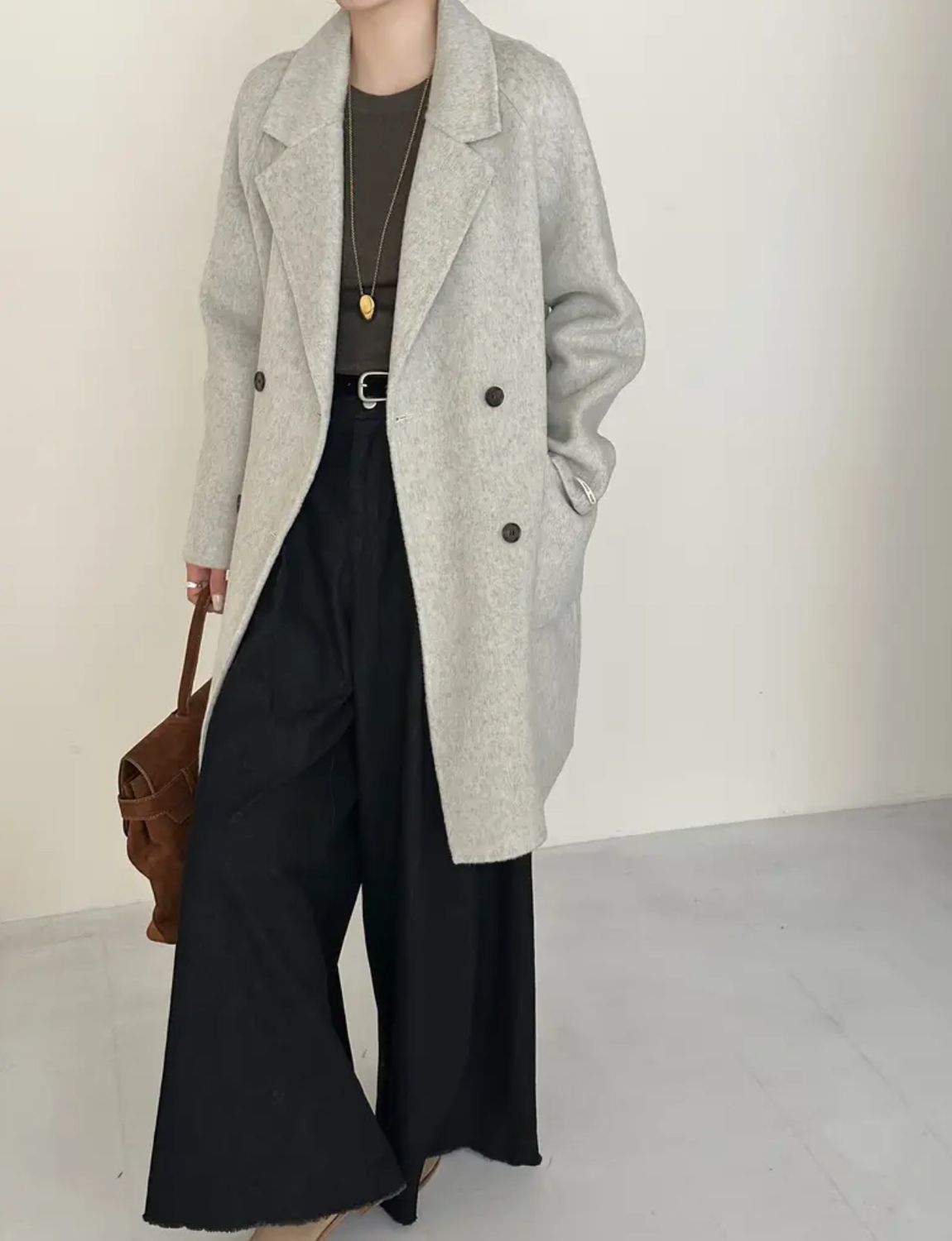 Alpaca Wool Blend Double Faced Coat