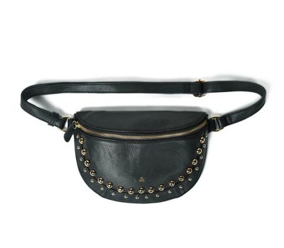 Bell &amp; Fox LIBERTY STUD Crossbody Bag in Leather with Gold Studs