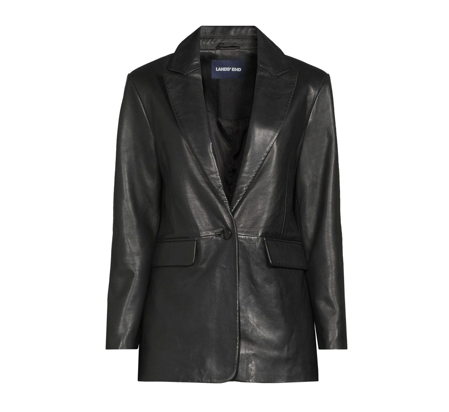 Black Premium Faux Leather Blazer