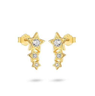 Gold Trip Treble Star Ear Climbers