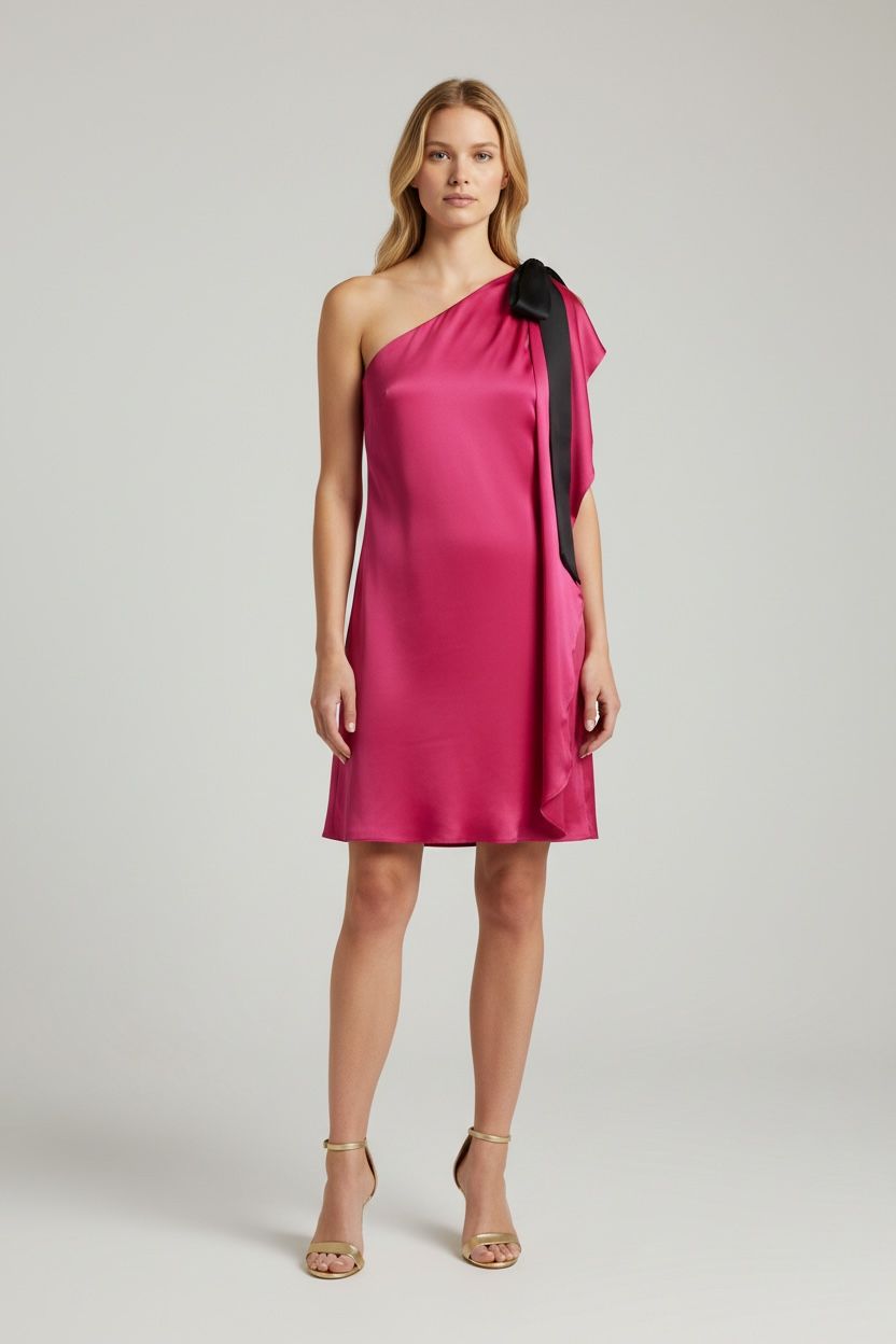 Beaubaileyrose 1 Shoulder Satin Dress