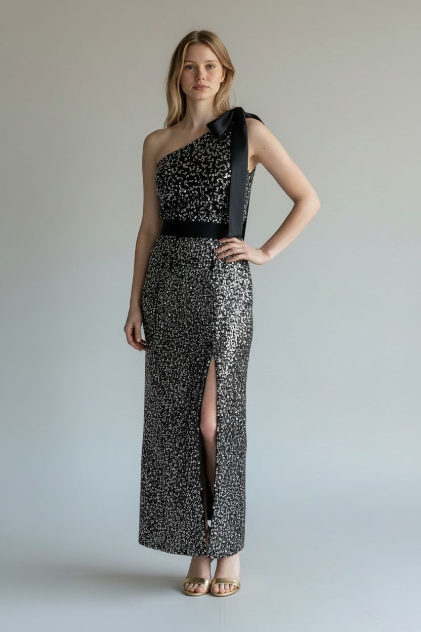 Beaubaileyrose 1 Shoulder Ombré Sequin Dress