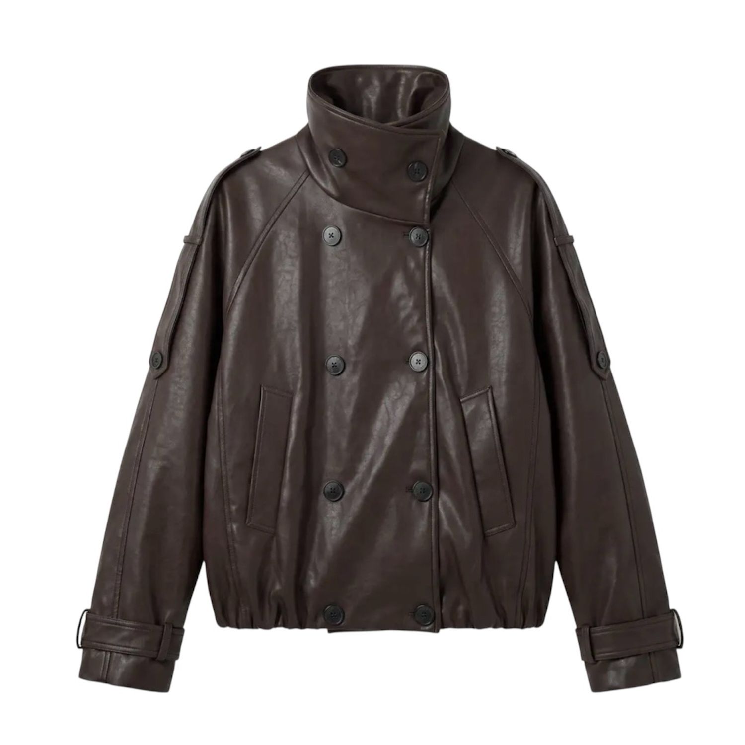 Faux Leather Down Jacket