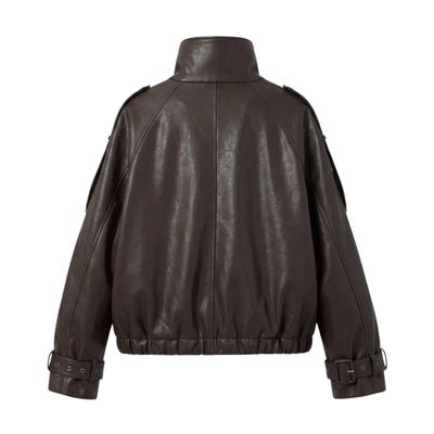 Faux Leather Down Jacket