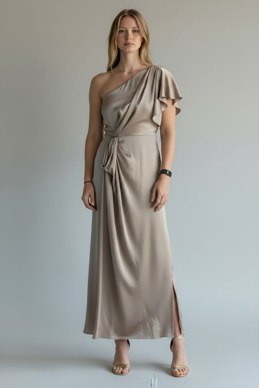 Jenny Packham Satin 1 Shoulder Dress