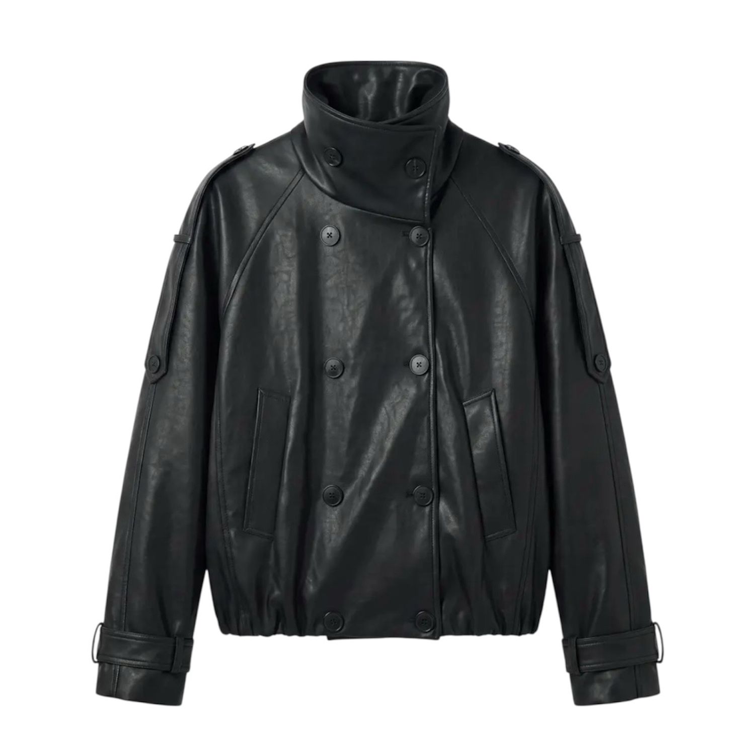 Faux Leather Down Jacket
