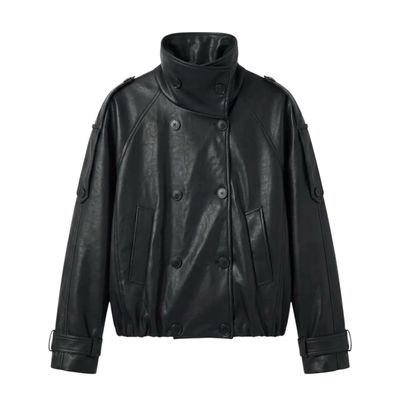 Faux Leather Down Jacket