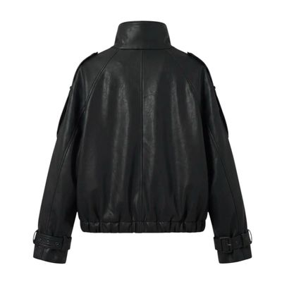 Faux Leather Down Jacket