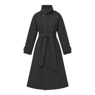 Funnel Neck Belted Coat