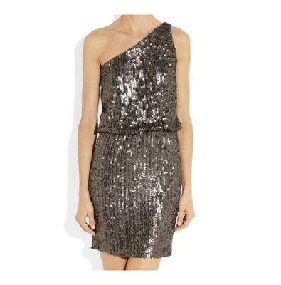 Halston Heritage one shoulder sequin Dress