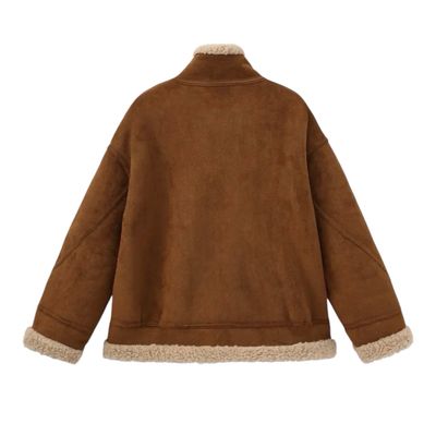 Cropped Oversized Faux Shearling Jacket
