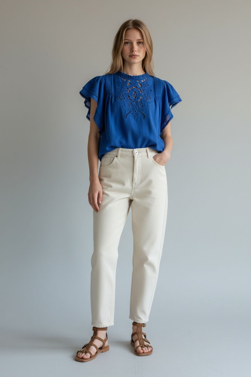 Suncoo LOVE Embroidered Top