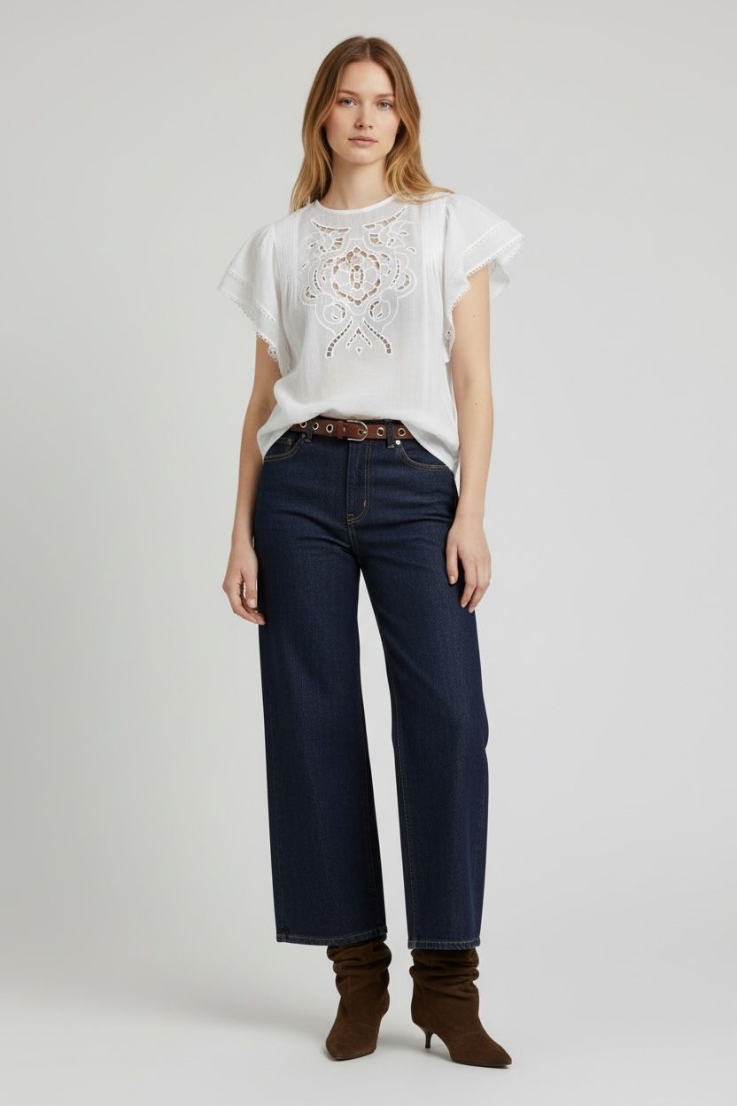 Suncoo LOVE Embroidered Top