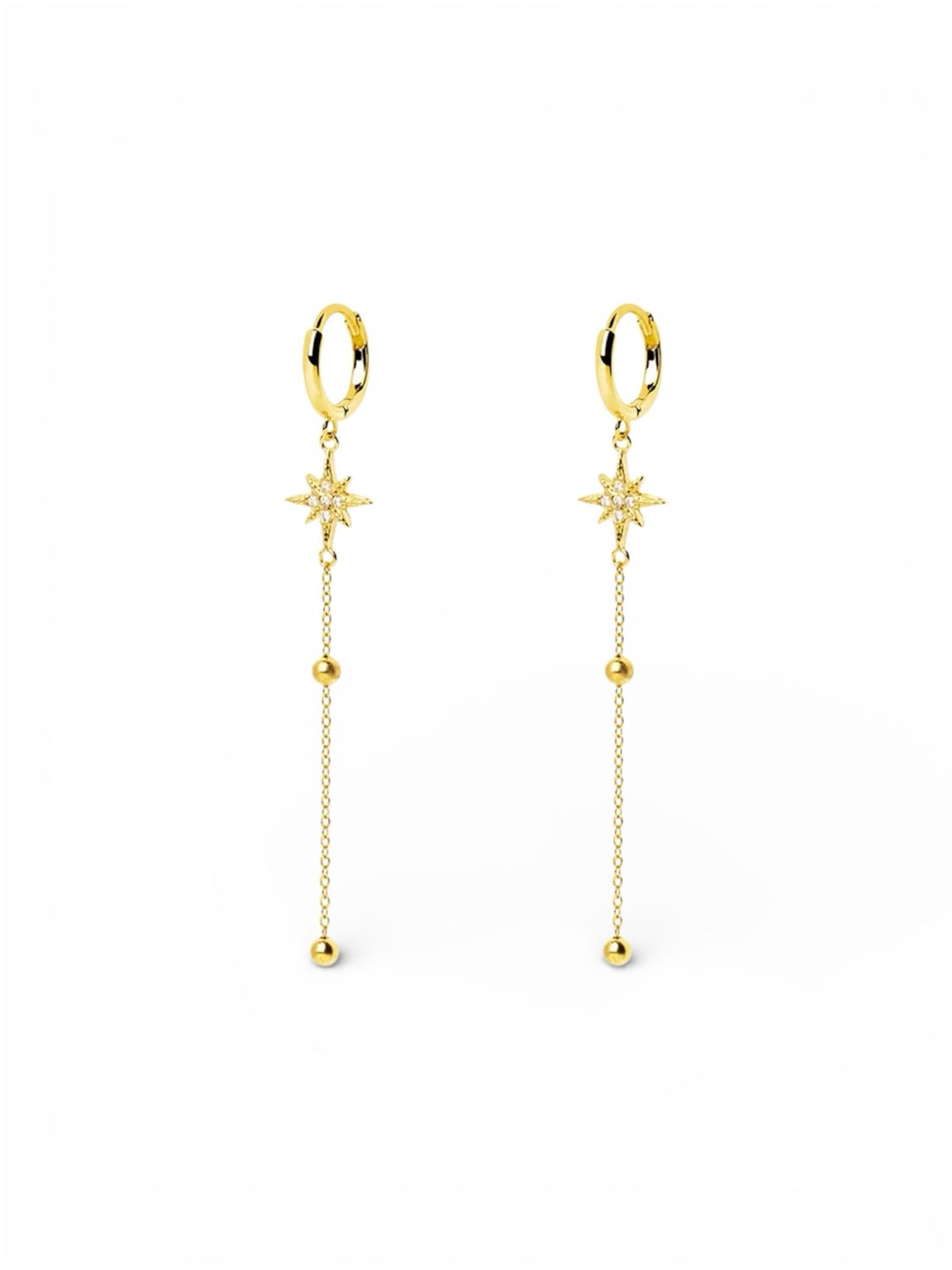 Gold Trip Crystal Star Drop Earrings