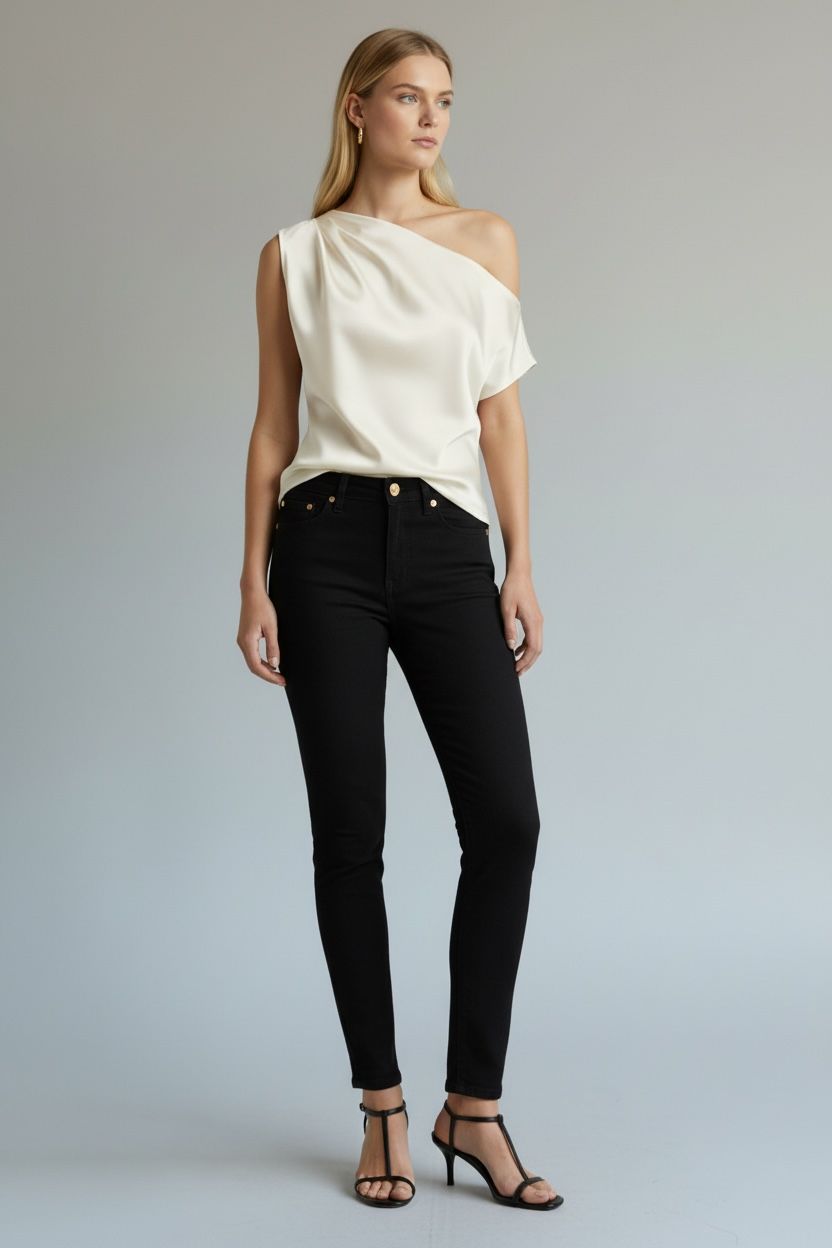 Satin One Shoulder Top