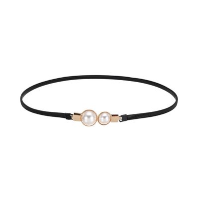 Chain Elastic Pearl Trim Belt
