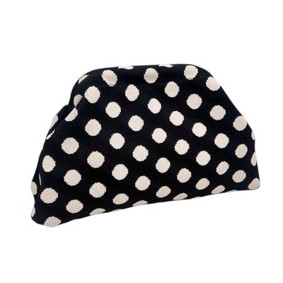 Polka Dot Knit Clutch Bag