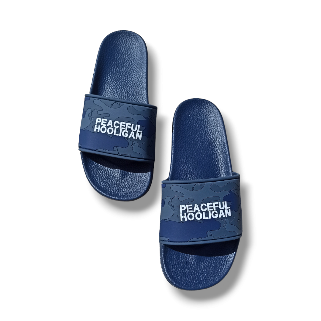 Peaceful Hooligan Camo Navy Slides