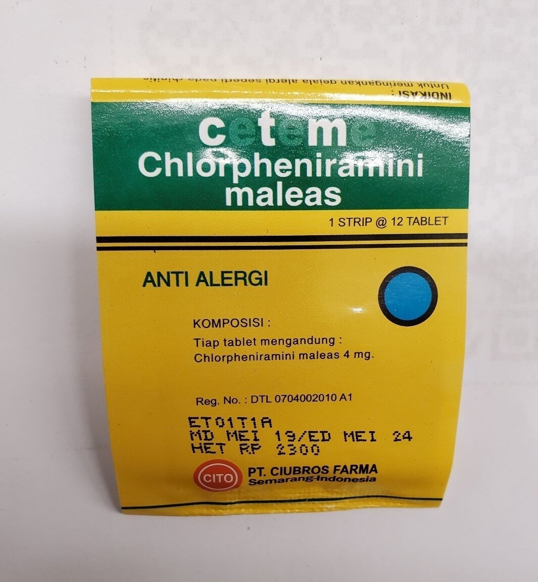 Ceteme (CTM) 12 Tablets Anti Alergi
