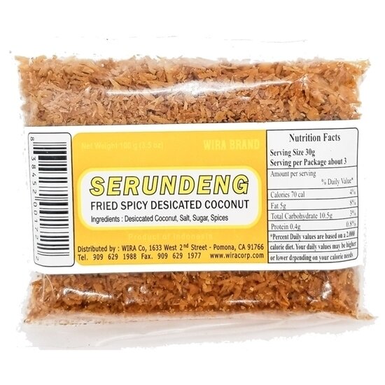 Serundeng - Fried Spicy Desiccated Coconut 100 grams