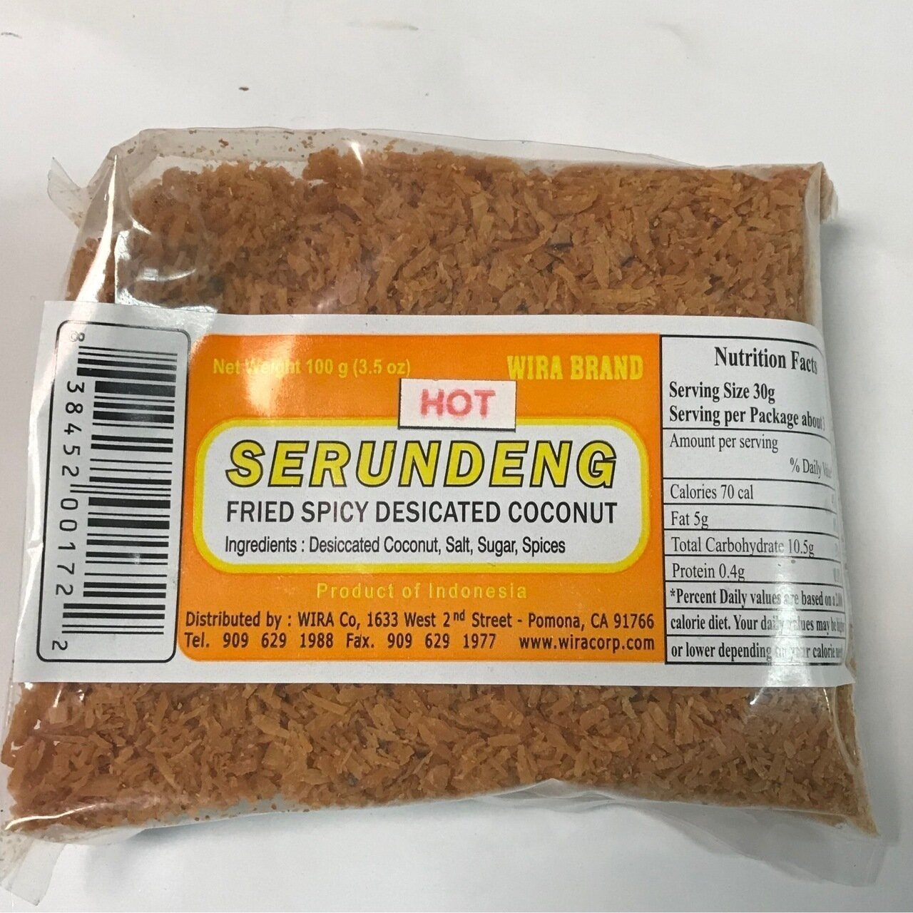 Serundeng HOT - Fried Spicy Desiccated Coconut 100 grams