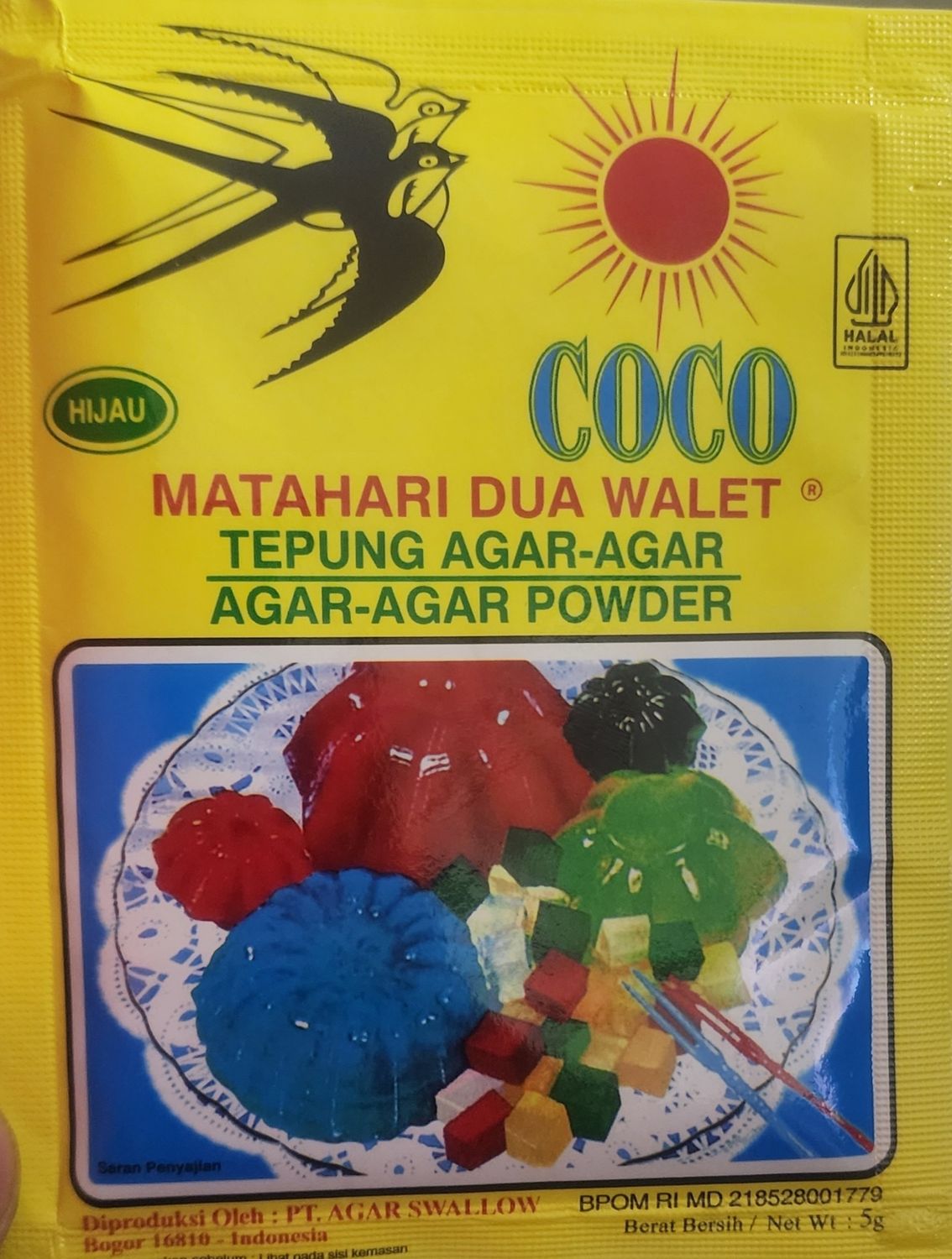 Agar Agar Swallow Coco Green