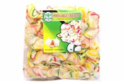 Palm Brand Kerupuk Bawang/Raw ROUND Garlic Crackers - 250 gr