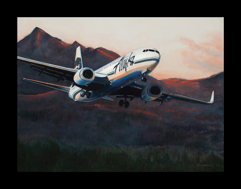 &quot;Alaska Sunset&quot; Curved Metal Print