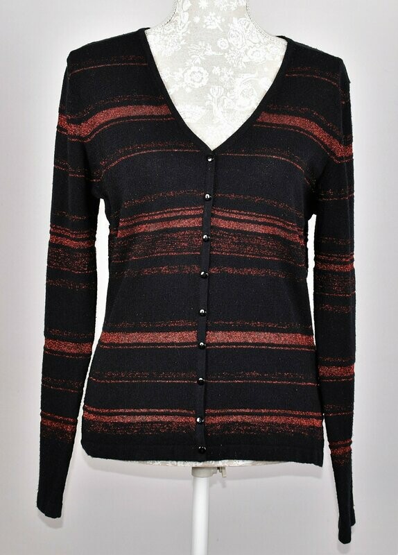 Black & Red Stripe Cardigan by Richards
