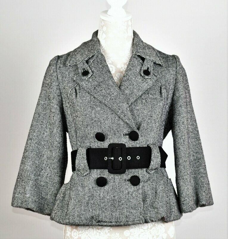Black & White Tweed Short Jacket by Fever