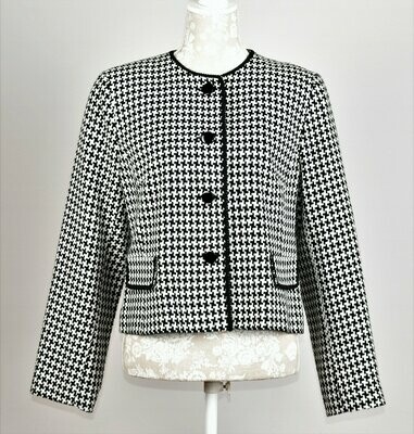 Dog Tooth Check Collarless Jacket by Monix