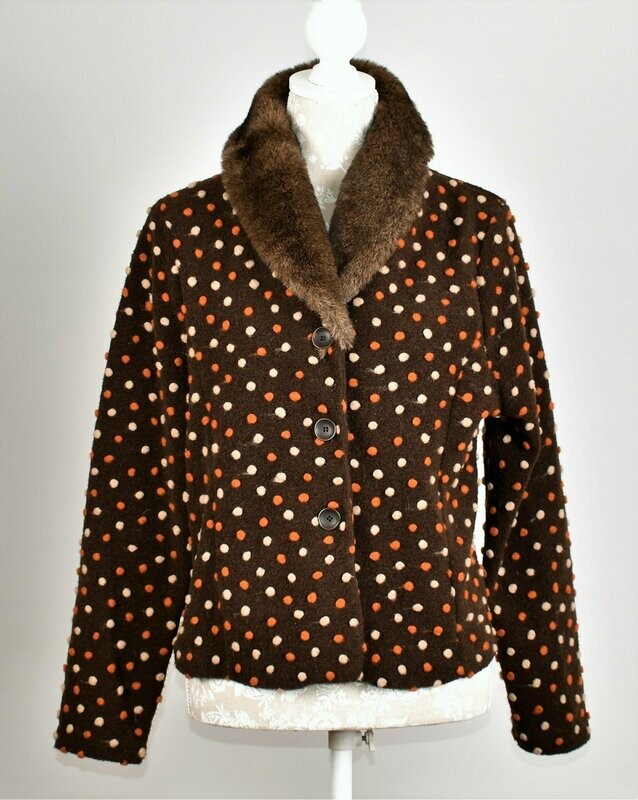 Cardigan with Faux Fur Collar by Kalico