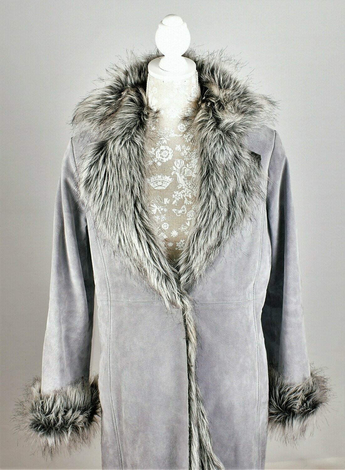 Full Length Suede Afghan Style Coat by Todays Woman