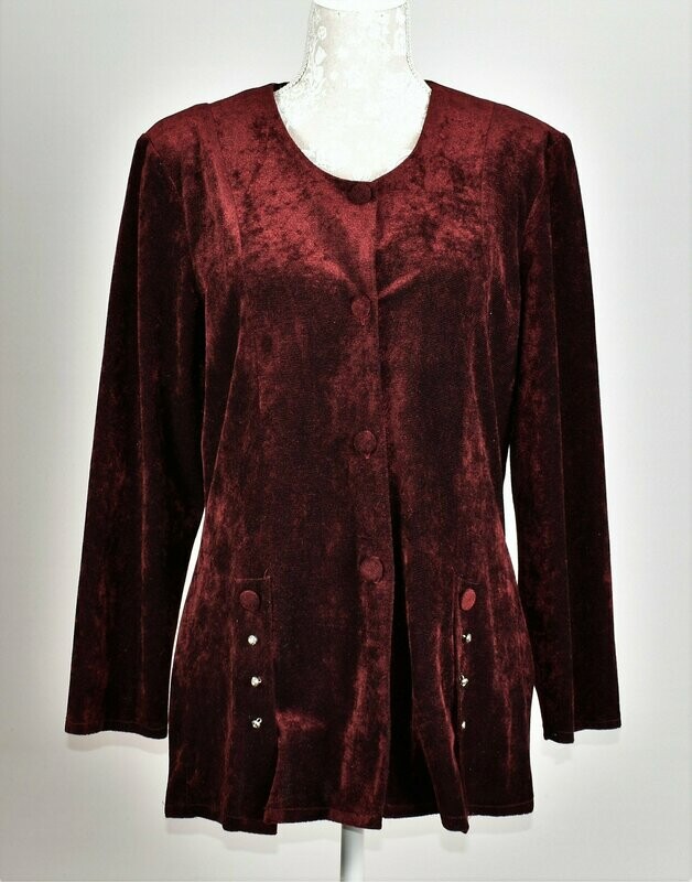Burgundy & Black Velour Tunic Top