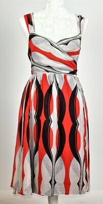 Geometric Design Strap Silk Dress by New Look