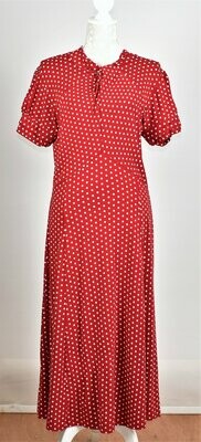 Polka Dot Short Sleeved Midi Dress by Lindy Bop