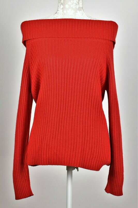 Red Bardot Collar Jumper by Leone