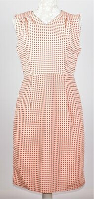 Cream & Orange Polka Dot/Square Sleeveless Slip Dress by Real Form London