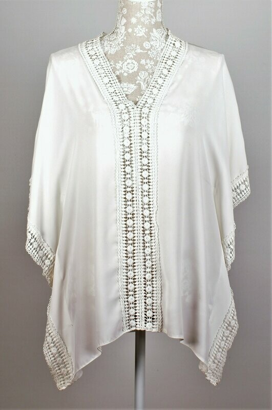 Cream Kaftan Style Short Sleeved Blouse  by Wallis