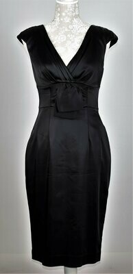 Black Satin Short Sleeved Wiggle Dress by Oasis