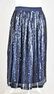Navy Blue Sequined Maxi Skirt by Anthology