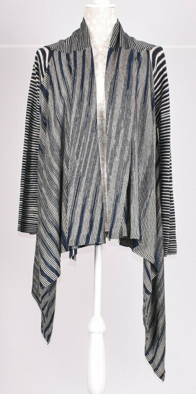 Blue Multi Striped Waterfall Cardigan by Fenwright & Manson