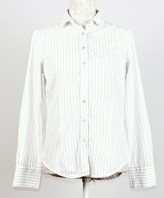 White Fitted Pinstripe Blouse by Zara