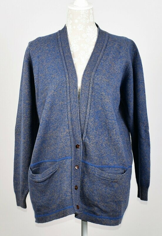 Blue & Beige Speckled Cardigan by Sabre