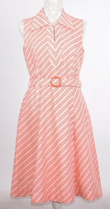 White & Orange Chevron A-line Dress by Flutterstoff